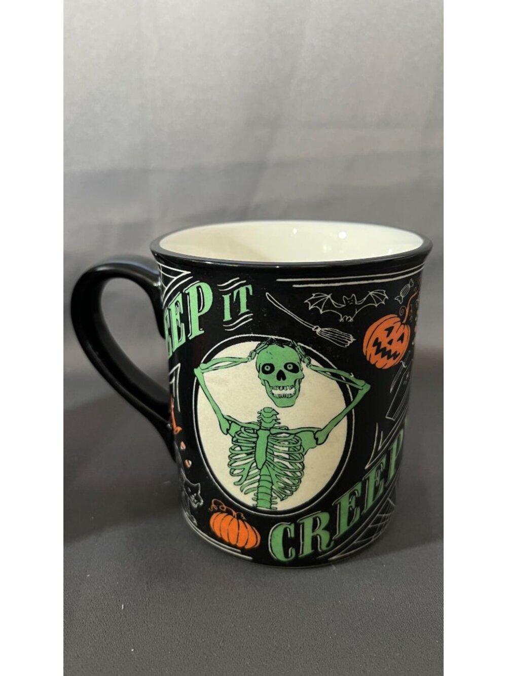 Set Of Two Halloween Mugs Featuring Festive Trick Or Treat & Skeletal Design - Picture 3 of 9